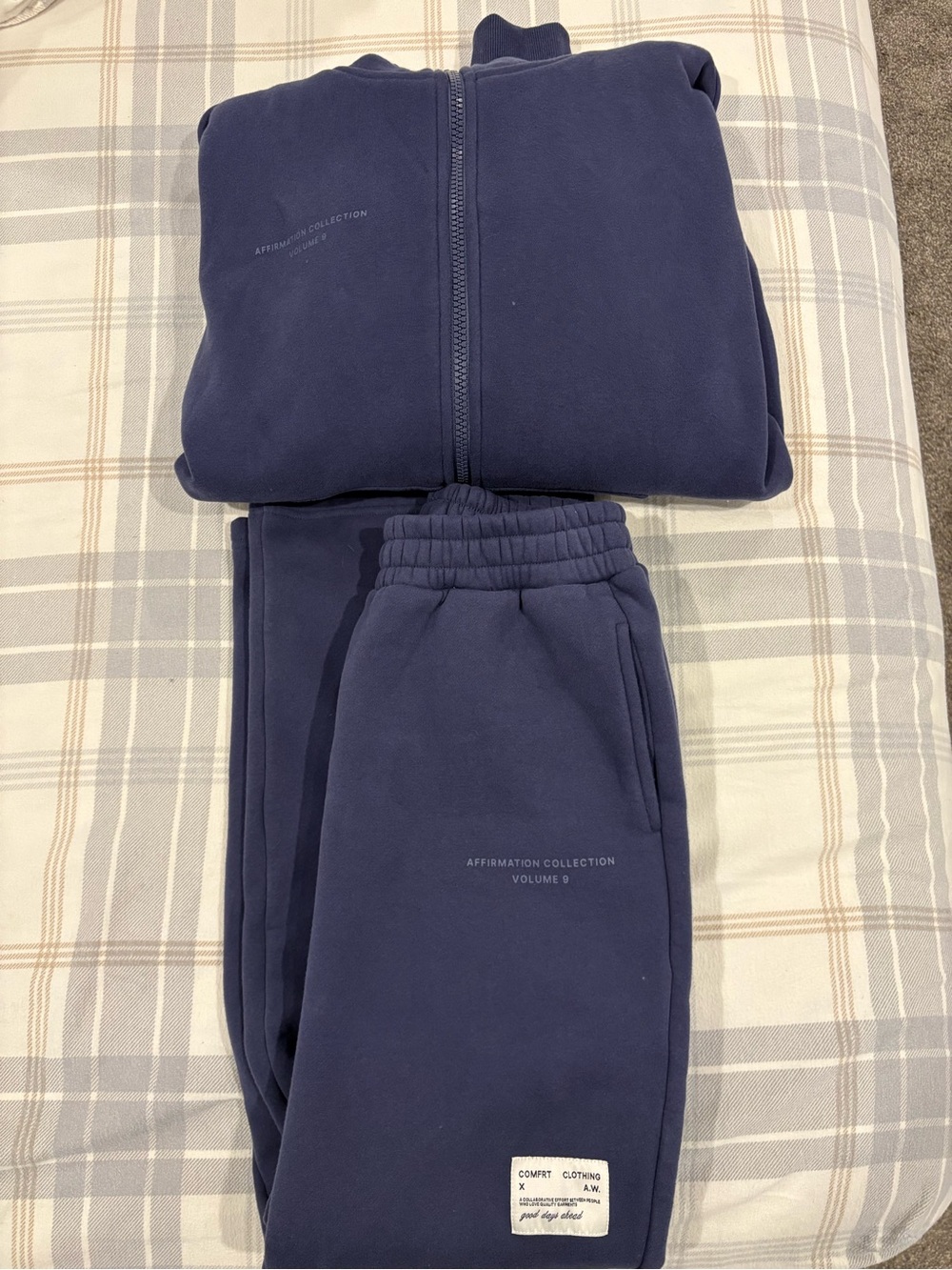 Affirmation Collection Navy Zip Jacket & Sweatpants Set
